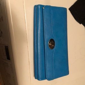 Blue leather wallet